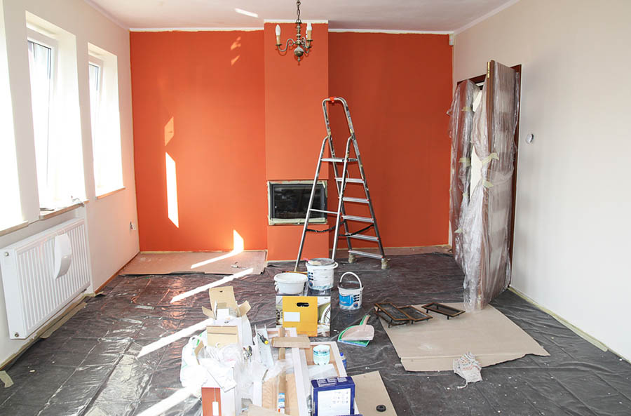 Renovating a room with orange wallpaper