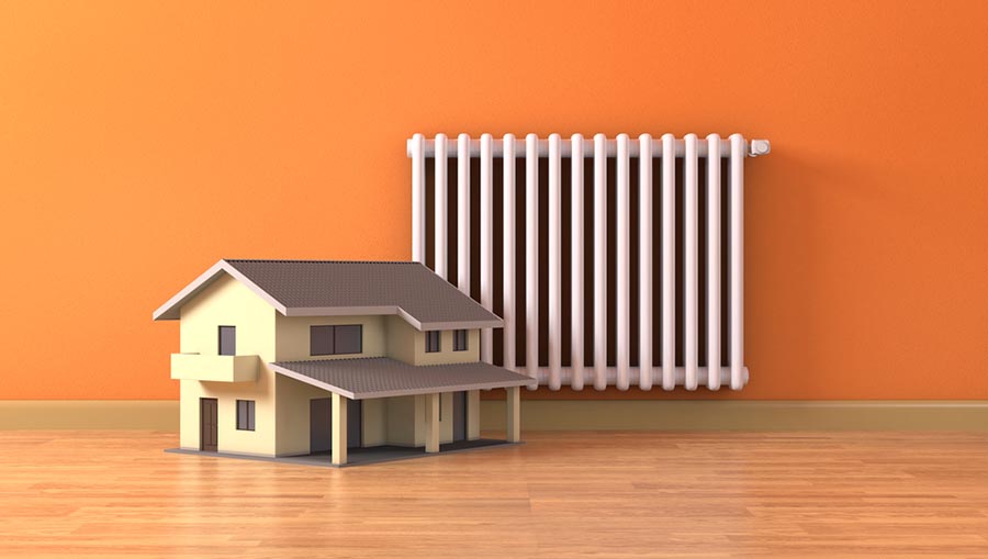 Diagramme de maison à côté d’une fournaise domestique