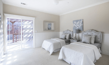 Bedroom prepared for real estate viewing