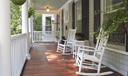 Front porch with two chairs for sitting