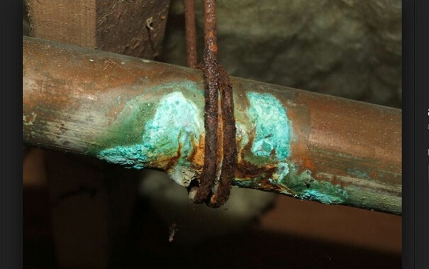 Copper pipe corrosion