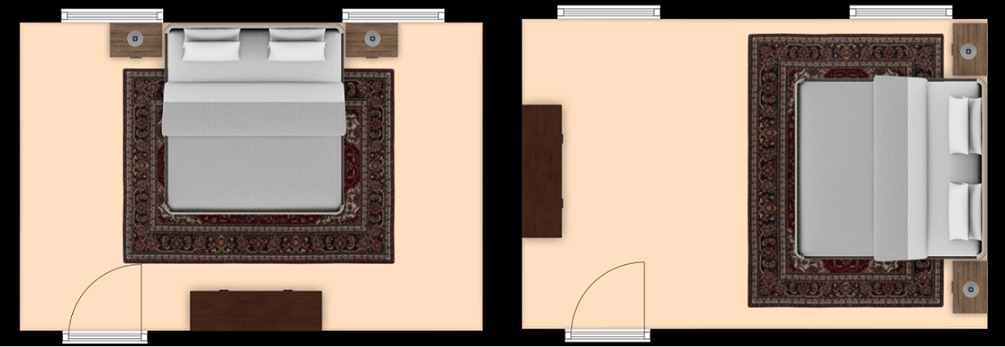 Floor plan of a bedroom