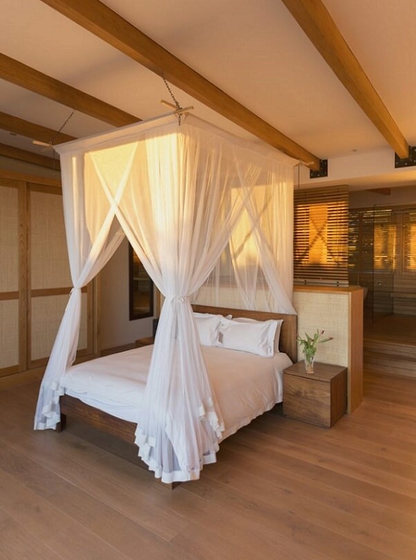 Bedroom with exposed beams