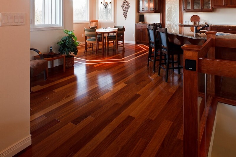 Beautiful finished red hardwood floor