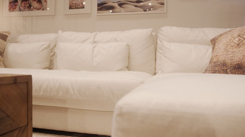 Soft white sofa couch