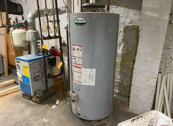 Heat pump water heater in a basement