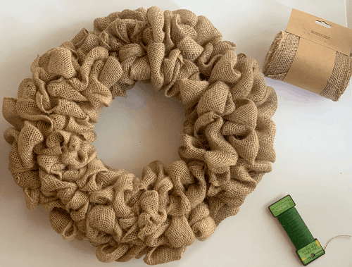 Burlap wreath for Christmas