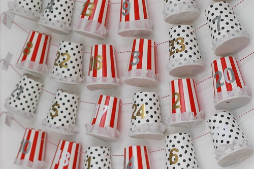 Paper cups advent calendar