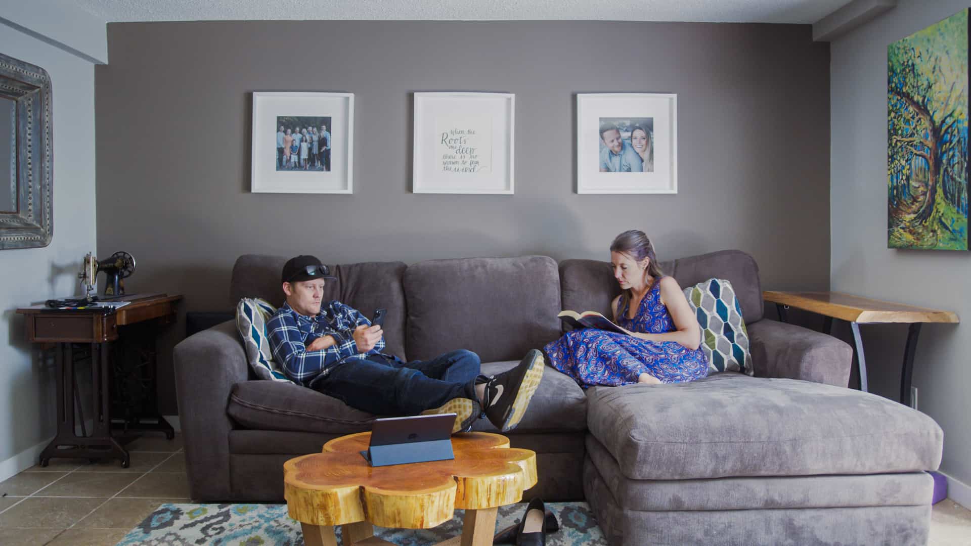 Kaela and Matthew in basement before makeover