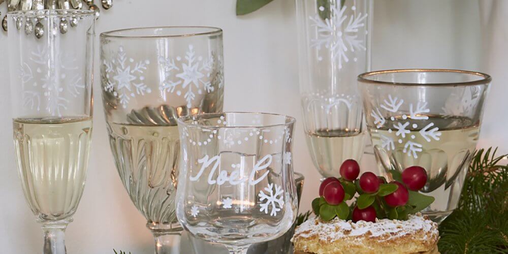 Verres de table de Noël