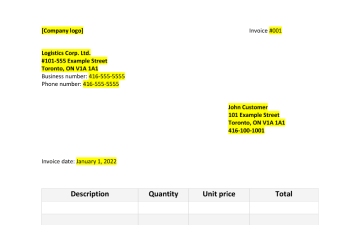 Thumbnail of the invoice template