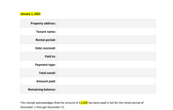 Thumbnail of the rent receipt template