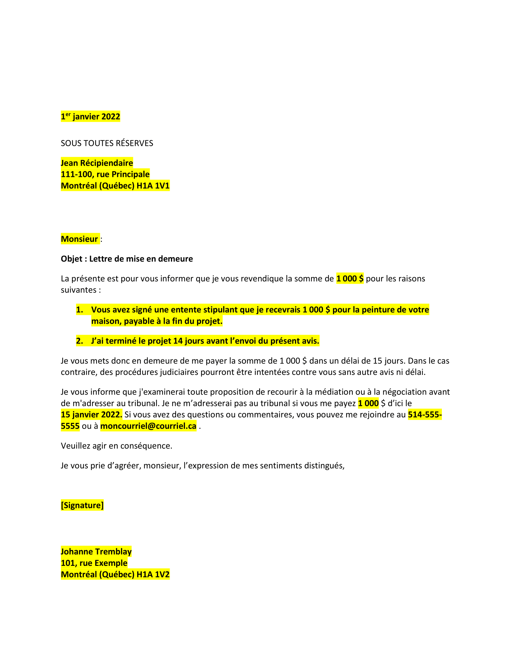 Lettre De Remboursement Modele De Lettre Type Comment R diger Une