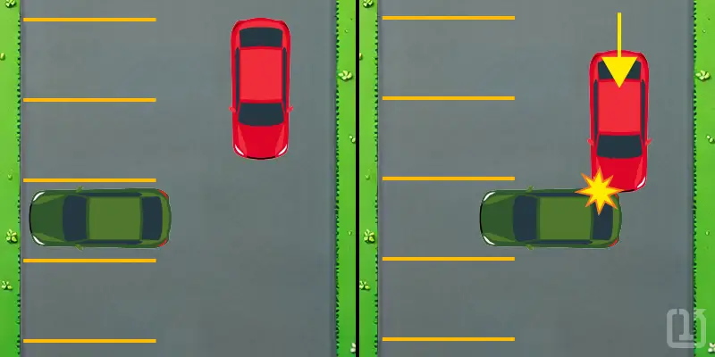 Image demonstrating the drive down staged collision maneuver